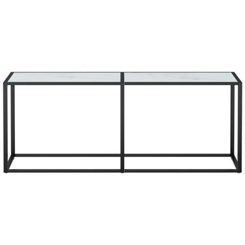 Lusso Casadino -  Tavolo Consolle Marmo Bianco 180x35x75,5 Cm In Vetro Temperato - Foto 2