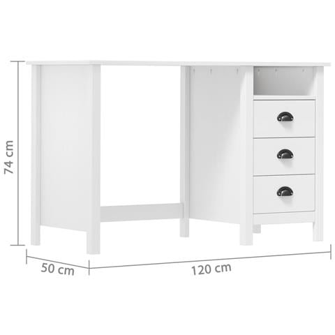 Lusso Casadino - Scrivania Hill 3 Cassetti 120x50x74 Cm Massello Di Pino - Foto 7