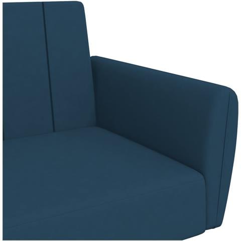 Divano Letto a 2 Posti Blu in Velluto - Foto 9