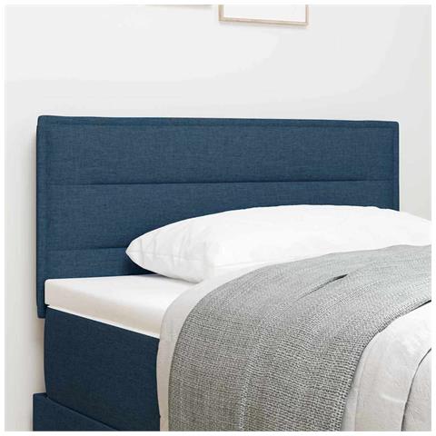 Testata letto design linee blu 90 cm in tessuto - Foto 2