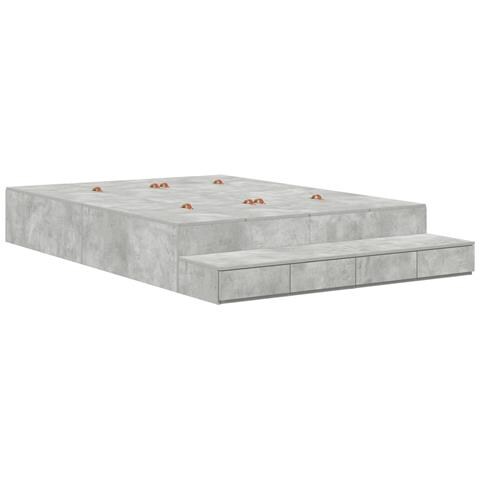 Struttura Letto con Contenitore Grigio Cemento 160x200 cm - Foto 1