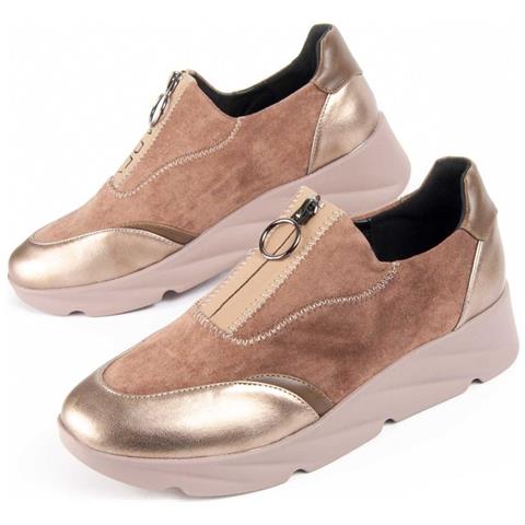 Scarpa Con Zeppa Caleb Beige Beige Materiale Sintetico E Tessile - Foto 1