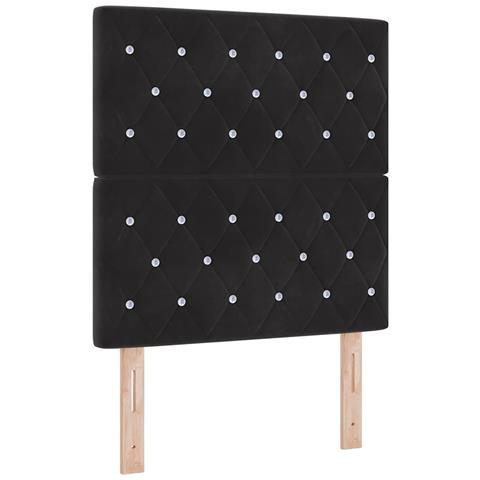 Testiera LED con luci a strisce a LED Nero 80 cm Velluto - Foto 1