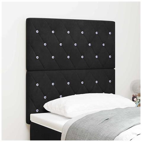 Testiera LED con luci a strisce a LED Nero 80 cm Velluto - Foto 2