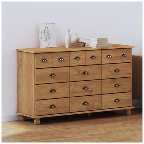 "Cassettiera ""ASKIM"" 79x40x133.5 cm Legno massello di pino" - Foto 2