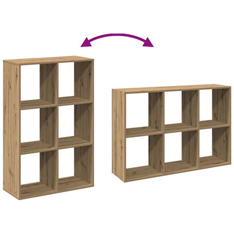 Libreria Divisorio Rovere 69,5x29x103,5 cm in Truciolato - Foto 9
