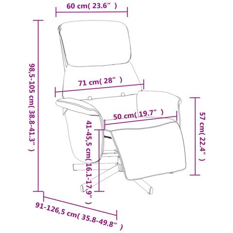 Poltrona Reclinabile con Poggiapiedi Blu in Tessuto - Foto 9