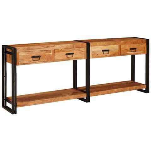 Tavoli consolle Altro 2 pcs Marrone Legno massello di acacia - Foto 2