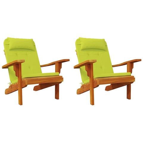 Cuscino per Sedia 2 pcs Verde acceso 58 x 77 x 4.5 cm - Foto 1