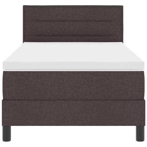 Letto a molle con materasso Marrone Scuro 90 x 190 cm Tessuto - Foto 9