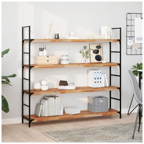 Ripiano a Parete 160x30x4cm Legno Massello Acacia Rifinito Olio - Foto 2