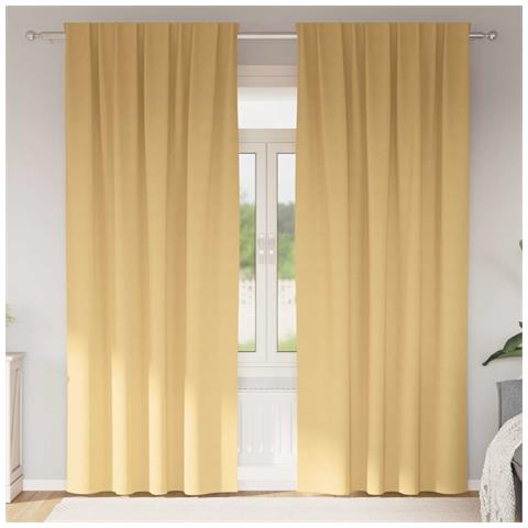 Tende con tende 2 pcs Beige Poliestere - Foto 2