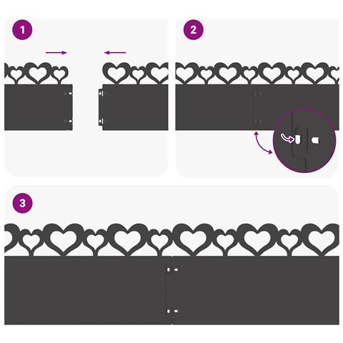 Bordure per prato 30 pcs Nero 103 x 0,05 x 22 cm Acciaio - Foto 9