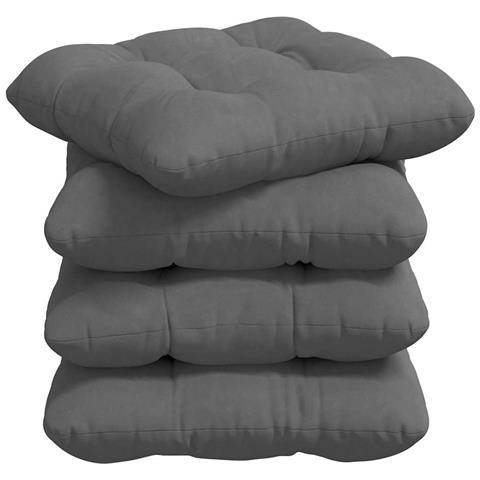 Cuscini per Seduta 4 pcs Grigio scuro 45 x 45 cm - Foto 1