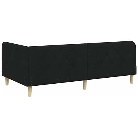 Cornice del letto ad angolo Nero 90 x 190 cm Tessuto - Foto 9