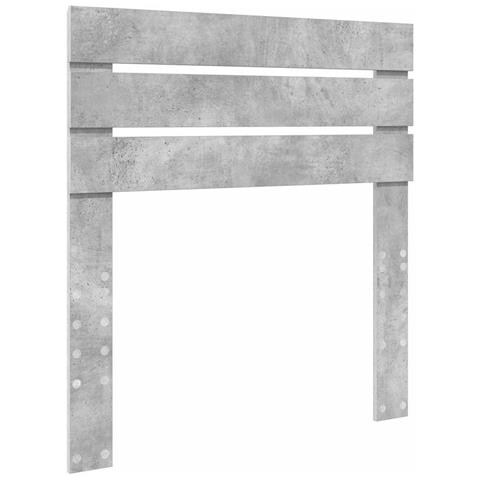 Testiera con testiera Grigio cemento 80 cm Legno multistrato - Foto 1