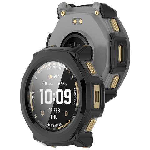 Custodia Protettiva In Pc Con Protezione Schermo In Vetro Temperato Compatibile Con Amazfit T-rex 3 Pro (44mm) Black - Foto 6