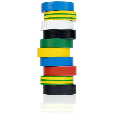 Set Di Nastri Isolanti - Alta Qualità Pvc | 0,13mm X 16mm X 10m | Isolamento Elettrico, Resistenza Termica 80°c, Colori Variabili - Foto 1