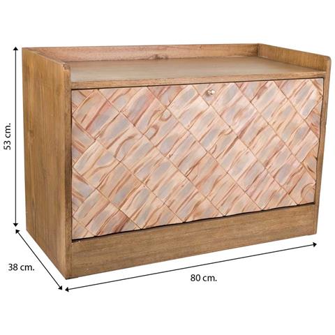 Sgabello Scarpiera In Legno Marrone 80x38x53h - Foto 8
