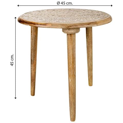 Tavolino In Legno Marrone Fatto A Mano 45x45x45h - Foto 4