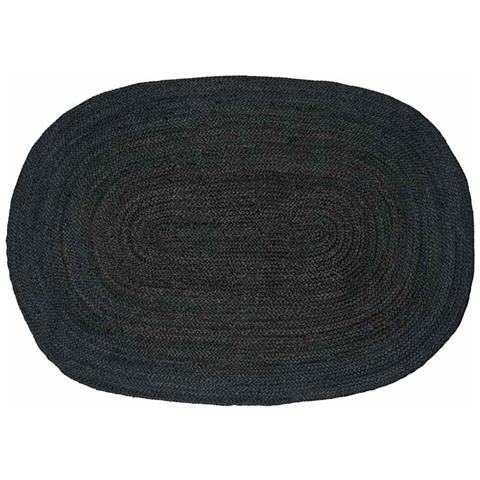 Tappeti per area Ovale Nero 122 x 183 cm Juta - Foto 1