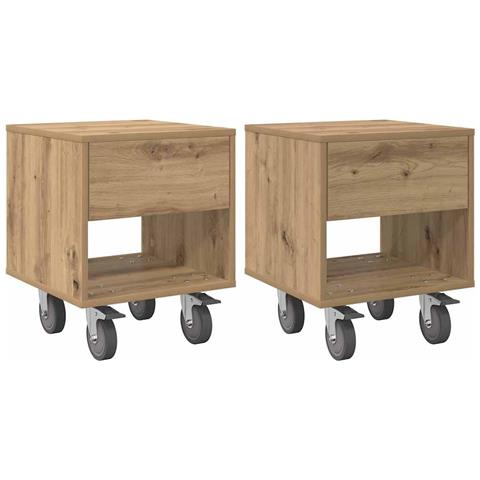 Comodino 2 pcs Rovere artigianale 40,5 x 40 x 48 cm - Foto 1