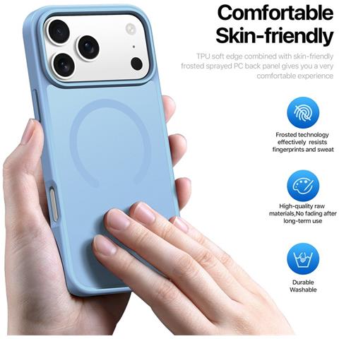 Cover per iPhone 17 Pro Max - TPU+PC, Blu, MagSafe - Foto 4