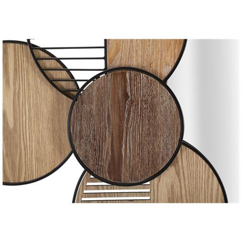 Specchio Da Parete Woody Orizzontale In Ferro E Legno - Foto 2