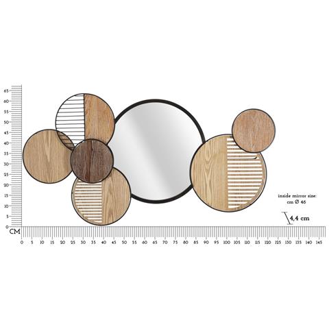 Specchio Da Parete Woody Orizzontale In Ferro E Legno - Foto 6