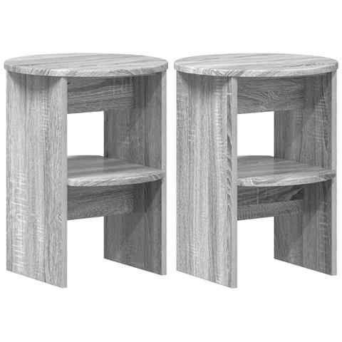 Mobile laterale 2 pcs Sonoma grigia Ø40 x 50 cm - Foto 1