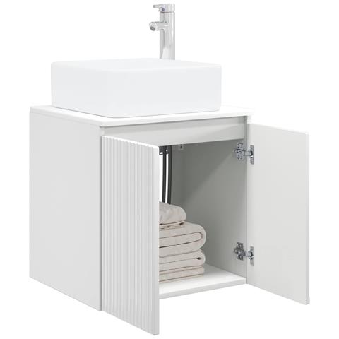 Mobile Lavabo da Parete Bianco Lucido 53 x 35 x 63 cm - Foto 2