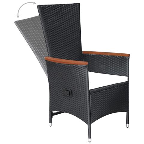 Set Mobili da Pranzo per Giardino 5 pz Nero - Foto 9