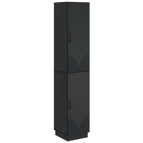 Set di armadi 2 pcs Nero Legno ingegnerizzato - Foto 1