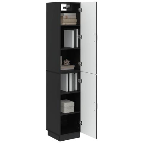 Set di armadi 2 pcs Nero Legno ingegnerizzato - Foto 2