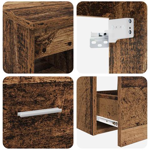 Set di mobili per il bagno 3 pz Legno antico - Foto 10