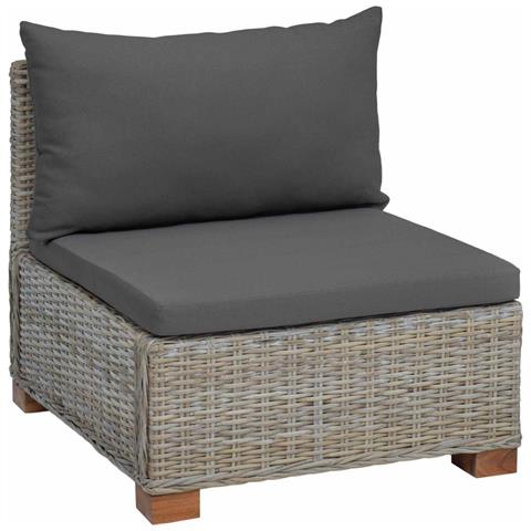 Divano Medio con Cuscini GENDT Rattan naturale Grigio Kubu - Foto 1
