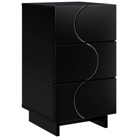 Comodino Nero 33,5 x 34,5 x 60 cm Legno composito - Foto 1