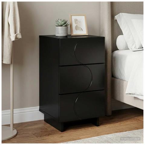 Comodino Nero 33,5 x 34,5 x 60 cm Legno composito - Foto 2