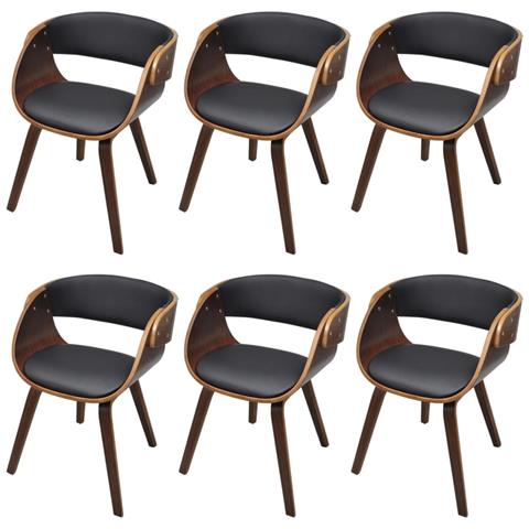 Set Di 6 Sedie In Legno Marrone - Foto 1