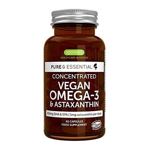 1340mg Pure Essential Vegan Omega 3 Alghe Olio Dha Epa 600 Mg E Astaxantina 60 Capsule - Foto 1
