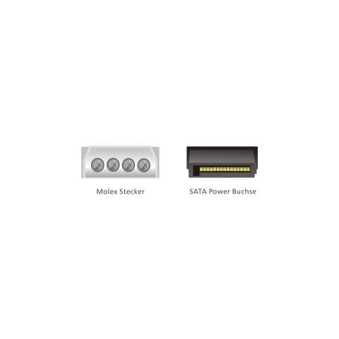 Cable Power SATA HDD > 4pin male - straight, 0,12m - Foto 3