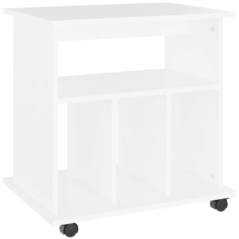 Mobiletto con Ruote Bianco 60x45x60 cm in Legno Multistrato - Foto 2