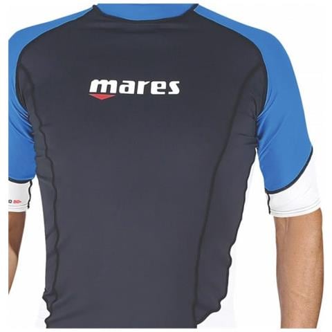 Rash Guard Manica Corta Uomo Nero / blu 1 - Foto 3