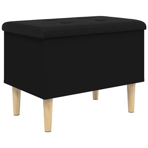 Panca Portaoggetti Nera 62x42x46 Cm In Legno Multistrato - Foto 2