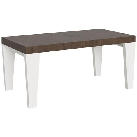 Tavolo Allungabile 90x180/440 Cm Spimbo Mix Piano Bianco Frassino - Gambe Noce - Noce /bianco Frassino - Foto 6