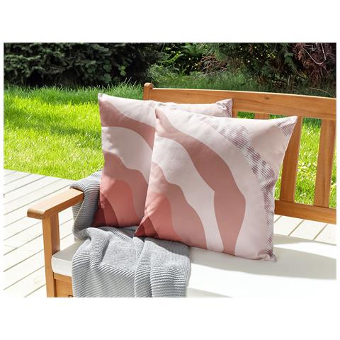 Set Di 2 Cuscini Da Esterno Rosa 45 X 45 Cm Campei - Foto 1