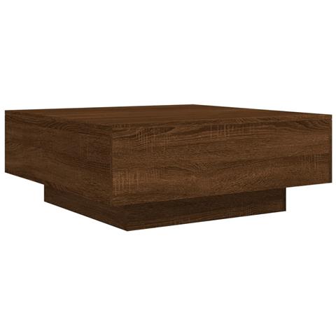 Tavolino Da Soggiorno Con Luci Led Rovere Marrone 80x80x31 Cm - Foto 3