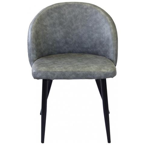 Sedia Poltrona Da Interno Con Struttura In Metallo E Seduta Morbida Rivestita In Ecopelle Call Me Large - Gray - Foto 1