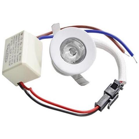 Faretto Led 1 Watt Incasso Mini Punto Luce Calda 3000k Bordo Bianco - Foto 1
