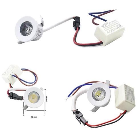 Faretto Led 1 Watt Incasso Mini Punto Luce Calda 3000k Bordo Bianco - Foto 2